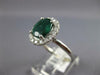 WIDE 2CT DIAMOND & AAA EMERALD 14KT WHITE GOLD OVAL & ROUND HALO ENGAGEMENT RING