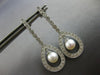 .45CT DIAMOND & AAA SOUTH SEA PEARL 14KT WHITE GOLD TEAR DROP HANGING EARRINGS