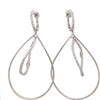 EXTRA LARGE 1.49CT DIAMOND 18KT WHITE GOLD 3D DOUBLE TEAR DROP HANGING EARRINGS