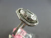 ESTATE LARGE .65CT DIAMOND 18KT WHITE GOLD 3D ETOILE OVAL MATTE & SHINY FUN RING