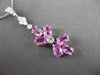 ESTATE 1.36CT DIAMOND & AAA PINK SAPPHIRE 14K WHITE GOLD FLOATING FLOWER PENDANT