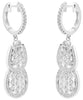 1.35CT DIAMOND 18K WHITE GOLD MULTI ROW DOUBLE HORSESHOE HUGGIE HANGING EARRINGS