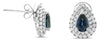 1.48CT DIAMOND & AAA SAPPHIRE 14K WHITE GOLD 3D ROUND & PEAR SHAPE STUD EARRINGS