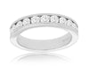 1.0CT DIAMOND 14KT WHITE GOLD 3D ROUND FILIGREE CHANNEL WEDDING ANNIVERSARY RING