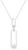 .10CT DIAMOND 14KT WHITE GOLD SOLITAIRE LOVE KNOT DOUBLE OVAL FLOATING PENDANT