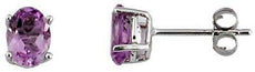 ESTATE 1.80CT AAA PINK AMETHYST 14KT WHITE GOLD 3D OVAL CLASSIC STUD EARRINGS