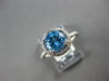 1.97CT DIAMOND & AAA BLUE TOPAZ 14KT WHITE GOLD 3D ROUND HALO ENGAGEMENT RING