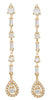 .65CT DIAMOND 14KT YELLOW GOLD 3D ROUND & BAGUETTE BY THE YARD HANGING EARRINGS