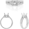 .79CT DIAMOND 14K WHITE GOLD ROUND 3D CLASSIC 4 PRONG SEMI MOUNT ENGAGEMENT RING