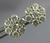 ESTATE 1.48CT DIAMOND 14KT WHITE GOLD 3D CLASSIC ROUND FLOWER STUD EARRINGS