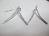 ESTATE 1.55CT DIAMOND 18KT WHITE GOLD CLASSIC 2 ROW TENNIS BAR HANGING EARRINGS