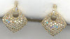 .37CT DIAMOND 14KT YELLOW GOLD 3D PAVE SQUARE GEOMETRICAL FUN HANGING EARRINGS