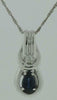 .30CT DIAMOND & AAA SAPPHIRE 14KT WHITE GOLD PEAR SHAPE & ROUND FLOATING PENDANT