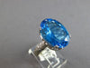 LARGE 13.97CT DIAMOND & AAA BLUE TOPAZ 14KT WHITE GOLD 3D OVAL & ROUND FUN RING