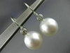 ESTATE LARGE .20CT DIAMOND & AAA SOUTH SEA PEARL 18K WHITE GOLD HANGING EARRINGS