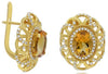 2.89CT DIAMOND & AAA CITRINE 14KT YELLOW GOLD 3D OVAL & ROUND FILIGREE EARRINGS