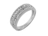 WIDE .84CT DIAMOND 14KT WHITE GOLD 3D MULTI ROW CHANNEL PRONG ANNIVERSARY RING