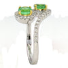 1.71CT DIAMOND & AAA EMERALD 18KT 2 TONE GOLD OVAL CRISS CROSS FLOWER LOVE RING