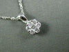 ESTATE .25CT DIAMOND 14KT WHITE GOLD 3D FLOWER CLUSTER FLOATING PENDANT & CHAIN