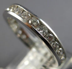 1.24CT DIAMOND 14KT WHITE GOLD 3D CHANNEL 3mm ETERNITY WEDDING ANNIVERSARY RING