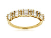 .45CT DIAMOND 14KT YELLOW GOLD ROUND & BAGUETTE CLUSTER SQUARE ANNIVERSARY RING