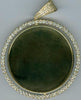 LARGE 2.66CT DIAMOND 14KT YELLOW GOLD 3D ENGRAVEABLE CIRCULAR FLOATING PENDANT