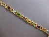 ESTATE WIDE 8CT AAA MULTI GEM 14K YELLOW GOLD 3D OVAL & PRINCESS TOGGLE BRACELET
