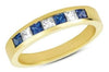 .78CT DIAMOND & AAA SAPPHIRE 14KT YELLOW GOLD CLASSIC PRINCESS CHANNEL FUN RING