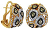 EXTRA LARGE 2.58CT WHITE & FANCY YELLOW DIAMOND 18KT YELLOW GOLD 3D EARRINGS