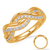 ESTATE .32CT DIAMOND 14KT YELLOW GOLD 3D CLASSIC 2 ROW INFINITY ROPE LOVE RING