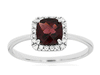 1.31CT DIAMOND & AAA RHODOLITE 14KT WHITE GOLD CUSHION & ROUND FRIENDSHIP RING
