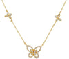 ESTATE .60CT DIAMOND 14KT YELLOW GOLD 3D BUTTERFLY BY THE YARD LOVE NECKLACE