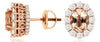 2.35CT DIAMOND & AAA MORGANITE 14KT ROSE GOLD 3D OVAL & ROUND SCREWBACK EARRINGS