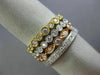 ESTATE WIDE 1.62CT DIAMOND 18KT TRI COLOR GOLD ETERNITY MILGRAIN STACKABLE RINGS