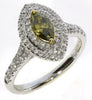 .96CT WHITE & FANCY YELLOW DIAMOND 18KT 2 TONE GOLD 3D MARQUISE ENGAGEMENT RING