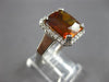 LARGE 7.46CT DIAMOND & AAA CITRINE 14K WHITE GOLD 3D SQUARE HALO ENGAGEMENT RING