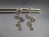 .87CT DIAMOND 18KT WHITE GOLD 3D CLASSIC ROUND BEZEL ETOILE FUN HANGING EARRINGS