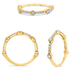 .33CT DIAMOND 14KT YELLOW GOLD ROUND BY THE YARD 3/4TH ETERNITY ANNIVERSARY RING