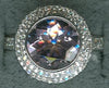LARGE 3.03CT DIAMOND & AAA PINK AMETHYST 14K WHITE GOLD 3D ROUND ENGAGEMENT RING