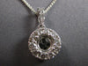 .44CT DIAMOND 18KT WHITE GOLD 3D 4 PRONG ROUND HALO SEMI MOUNT FLOATING PENDANT
