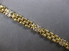 ESTATE 14KT WHITE & YELLOW GOLD MULTI FLOWER PANTHER LINK ITALIAN LOVE BRACELET