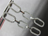 ESTATE .99CT DIAMOND 14KT WHITE GOLD 3D OVAL OPEN LINK FUN HANGING EARRINGS