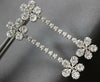 EXTRA LARGE 3.65CT DIAMOND 18KT WHITE GOLD 3D FLOWER CHANDELIER HANGING EARRINGS