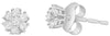 ESTATE .32CT DIAMOND 14KT WHITE GOLD 3D ROUND CLASSIC FLOWER STUD EARRINGS