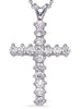 ESTATE .56CT DIAMOND 14KT WHITE GOLD CLASSIC ROUND PRONG CROSS FLOATING PENDANT
