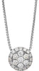 ESTATE .25CT DIAMOND 18K WHITE GOLD CLASSIC ROUND FLOWER HALO FLOATING PENDANT