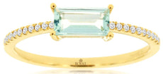 .58CT DIAMOND & AAA GREEN AMETHYST 14KT YELLOW GOLD CLASSIC FRIENDSHIP LOVE RING