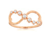 ESTATE .16CT DIAMOND 14KT ROSE GOLD ROUND GRADUATING JOURNEY INFINITY LOVE RING