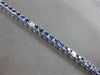 8.42CT DIAMOND & AAA SAPPHIRE 14KT WHITE GOLD 3D CLASSIC ROUND TENNIS BRACELET