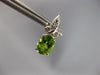 2.64CT DIAMOND & AAA PERIDOT 14KT WHITE GOLD OVAL & ROUND FUN HANGING EARRINGS